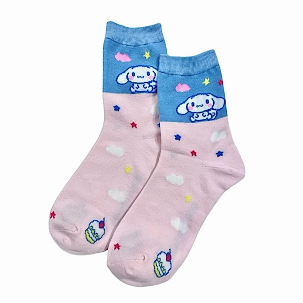 Cinnamoroll Mid-Barrel Socks White/Blue/Pink 1 Pair New in Original Packaging